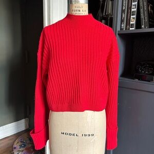 Everlane Cotton Crop Sweater Red